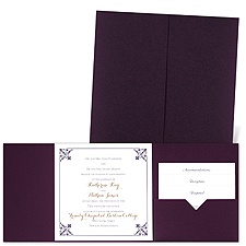 Filigree Edges - Eggplant - Pocket Invitation