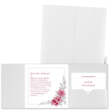 Custom Roses - White Shimmer - Pocket Invitation