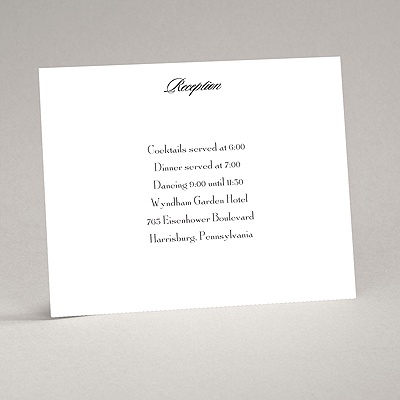 Bright White - Reception Card - Flat Printed