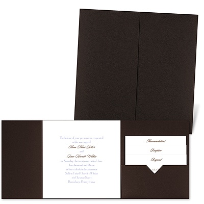 Classic Message - Brown Shimmer - Pocket Invitation