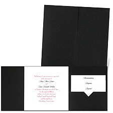 Classic Message - Black - Pocket Invitation