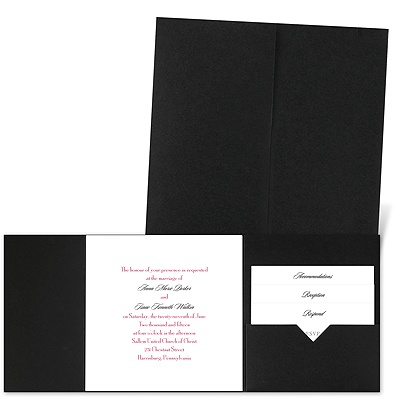 Classic Message - Black - Pocket Invitation