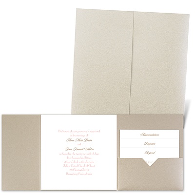 Classic Message - Gold Shimmer - Pocket Invitation