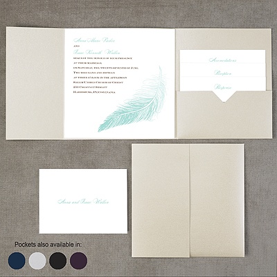 Delicate Feather - Pocket Invitation