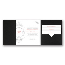 Calligraphy Monogram Accents - Pocket Invitation