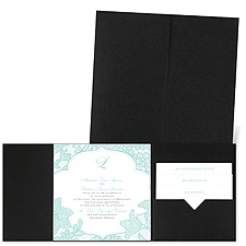 Lavish Lace - Black - Pocket Invitation