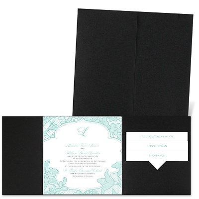 Lavish Lace - Black - Pocket Invitation