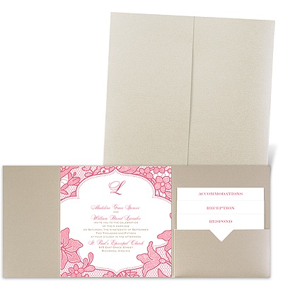Lavish Lace - Gold Shimmer - Pocket Invitation