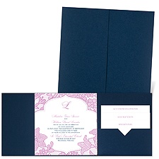 Lavish Lace - Navy - Pocket Invitation