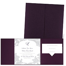 Lavish Lace - Eggplant - Pocket Invitation