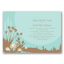 Desert Blooms - Aqua - Invitation