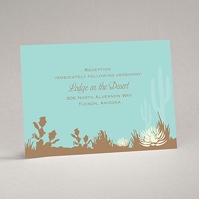 Desert Blooms - Aqua - Reception Card