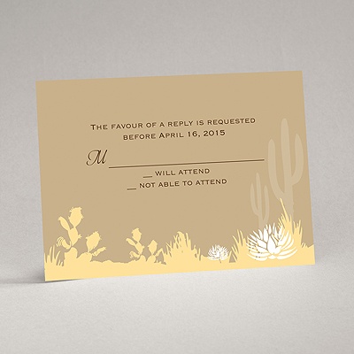 Desert Blooms - Champagne - Response Card and Envelope