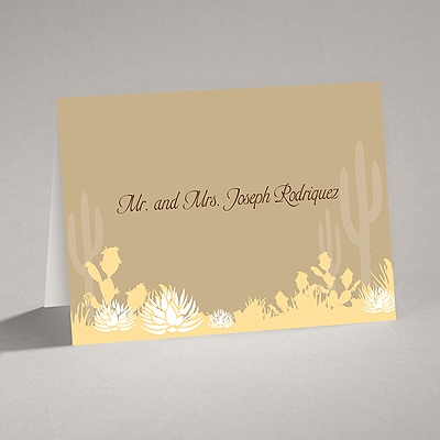 Desert Blooms - Champagne - Thank You Card and Envelope