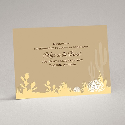 Desert Blooms - Champagne - Reception Card