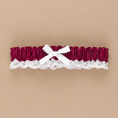 Burgundy Wedding Garter