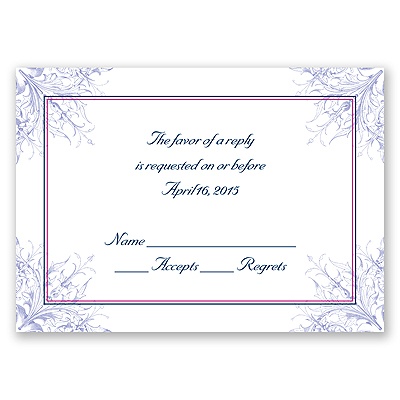 Hip Flourishes - Berry - Response Card and Envelope