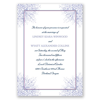 Hip Flourishes - Berry - Invitation