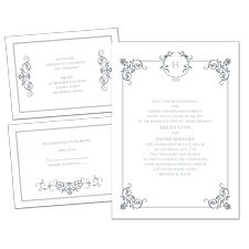 Delicate Scrolls - 3 for 1 Invitation