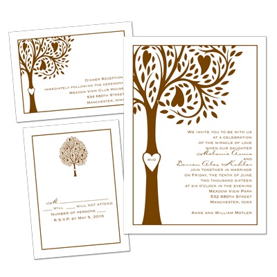 Tree of Love - 3 for 1 Invitation