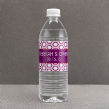 Hip Geometric - Berry - Water Bottle Label