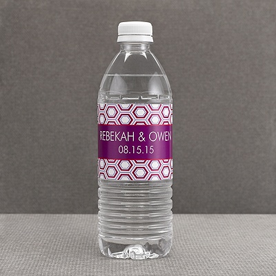 Hip Geometric - Berry - Water Bottle Label