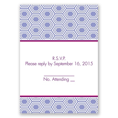 Hip Geometric - Berry - Response Card and Envelope