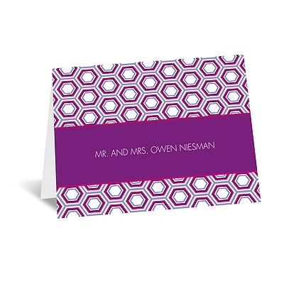 Hip Geometric - Berry - Thank You Card and Envelope