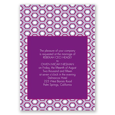 Hip Geometric - Berry - Invitation