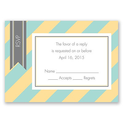 Hip Stripes - Fresh - Response Card and Envelope