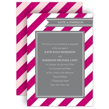 Hip Stripes - Berry - Invitation