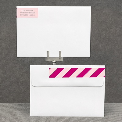 Hip Stripes - Berry - Address Label