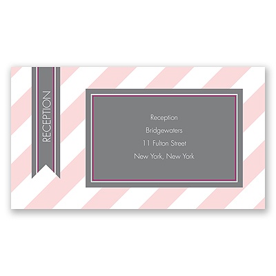 Hip Stripes - Berry - Reception Card