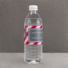 Hip Stripes - Berry - Water Bottle Label