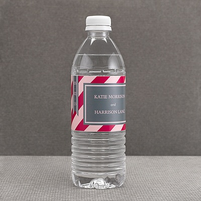 Hip Stripes - Berry - Water Bottle Label