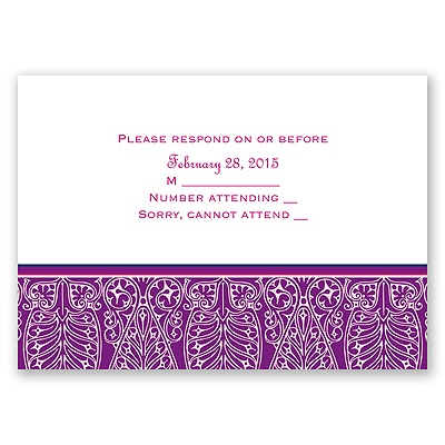 Hip Deco - Berry - Response Card and Envelope