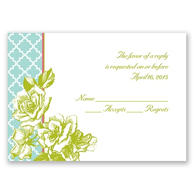 Hip Roses - Fresh - Response Card and Envelope