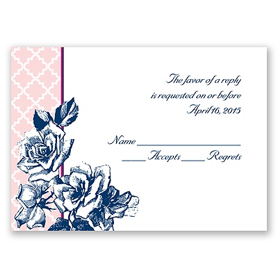 Hip Roses - Berry - Response Card and Envelope