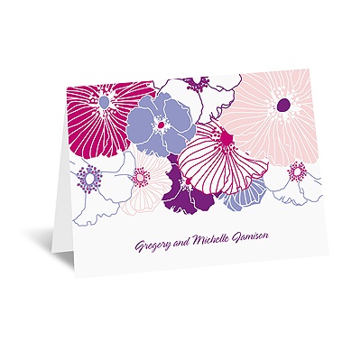 Hip Blossoms - Berry - Thank You Card and Envelope