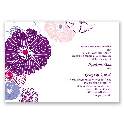 Hip Blossoms - Berry - Invitation