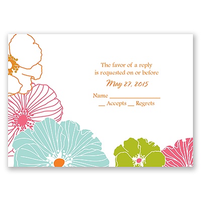 Hip Blossoms - Fresh - Response Card and Envelope