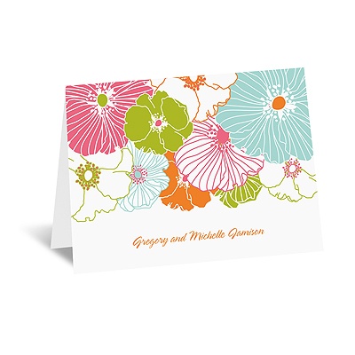 Hip Blossoms - Fresh - Thank You Card and Envelope