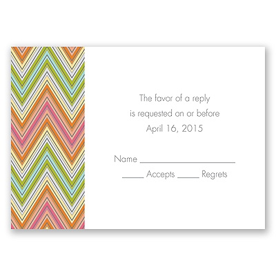 Hip Chevron - Fresh - Response Card and Envelope