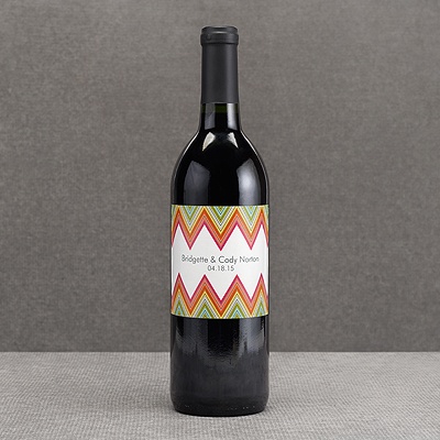 Hip Chevron - Fresh - Wine Bottle Label