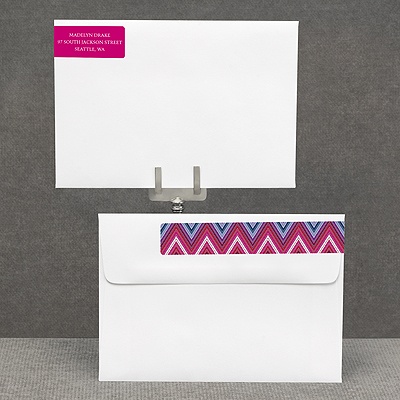 Hip Chevron - Berry - Address Label
