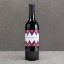 Hip Chevron - Berry - Wine Bottle Label