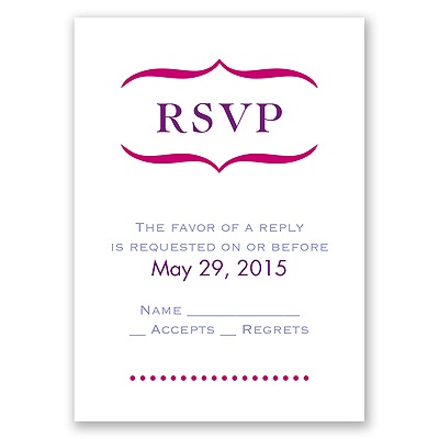Hip Type - Berry - Response Card and Envelope