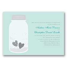 Jar of Hearts - Aqua - Invitation