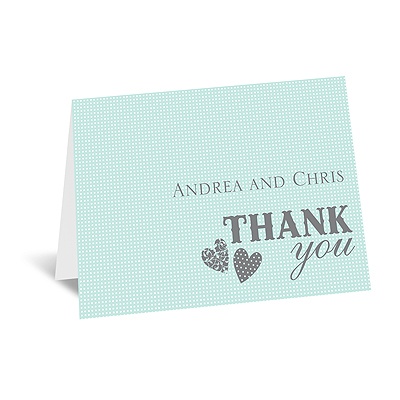 Jar of Hearts - Aqua - Thank You Card and Envelope