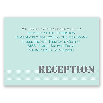 Jar of Hearts - Aqua - Reception Card